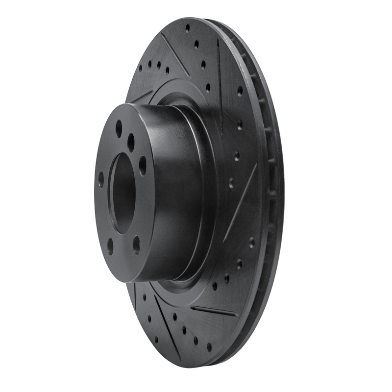 BMW X3 Brake Rotor (1) - Rear Right - R1 Concepts - Drilled & Slotted - Black - `11-`18